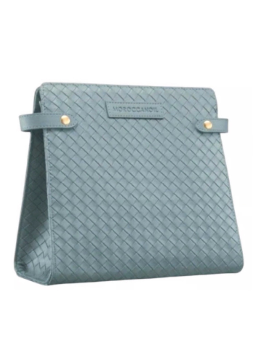 Moroccan Oil Brand NWT Blue Weave Cosmetic Makeup Travel Zipper Bag